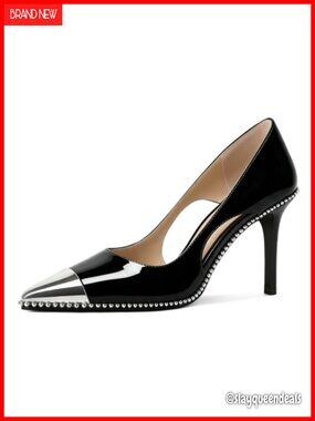 Women's High Heel Pumps Beaded Closed Toe Stiletto Dressy Shoes